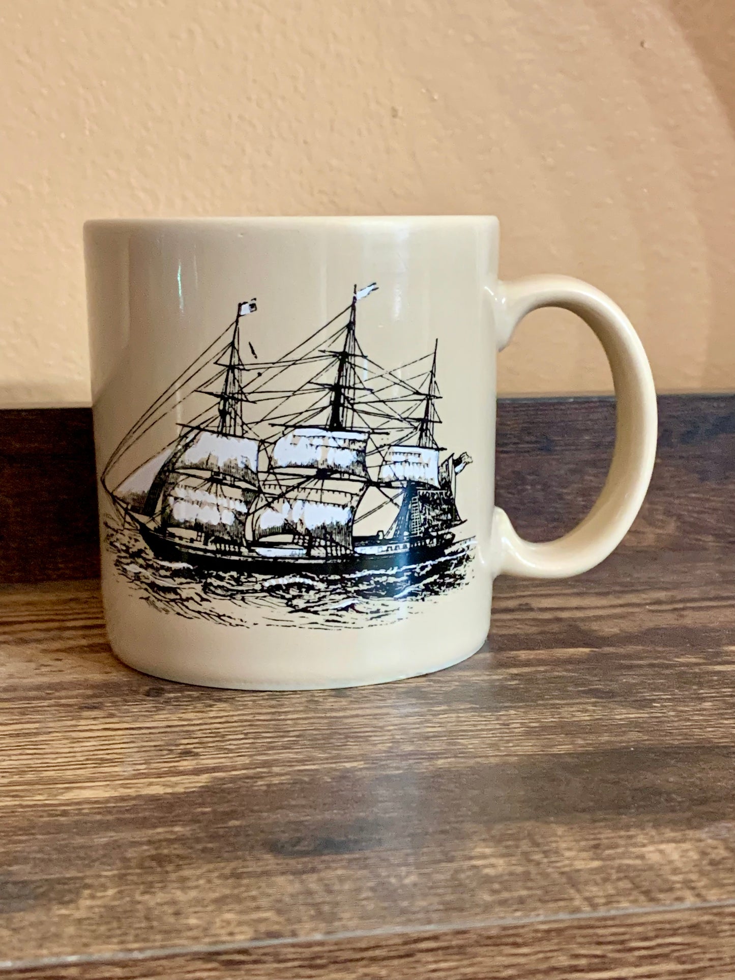 Vintage Nautical Coffee Cup - Pirate Ship